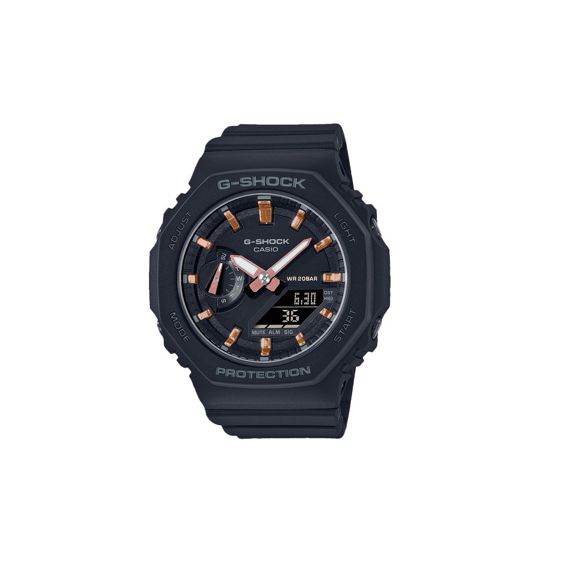 Casio G-Shock Quartz Movement Resin Strap Watch Women watches Black GMA-S2100-1APR Regular Watch Box,Black
