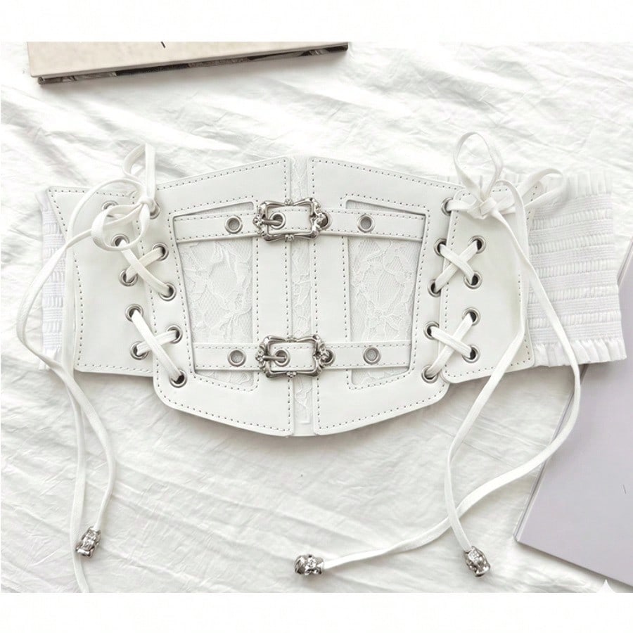 Damski Pasek Haftowany Styl Europejski i Amerykański Różany Pasek Modelujący Sylwetkę, z Sukienką Szeroki Pasek