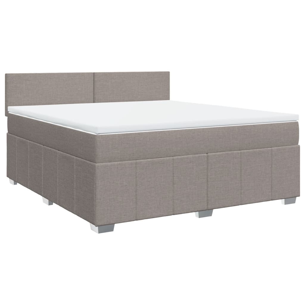 Vidaxl Kontinentalbett Mit Matratze, Taupe, Stoff, 180X200 Cm