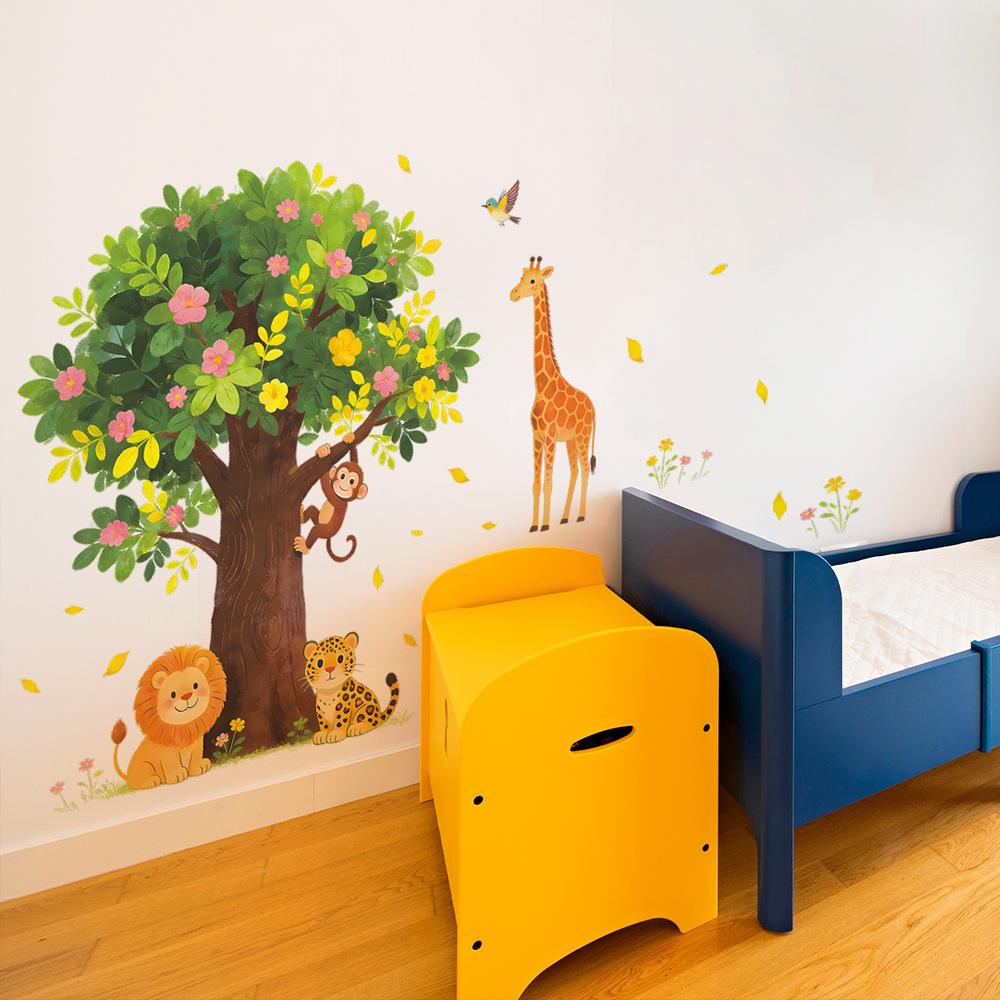 Cartoon Animals, Giraffe, Little Lion, Children's Bedroom, Study Room, Home Furnishings, Wall Decoration, Wall Stickers