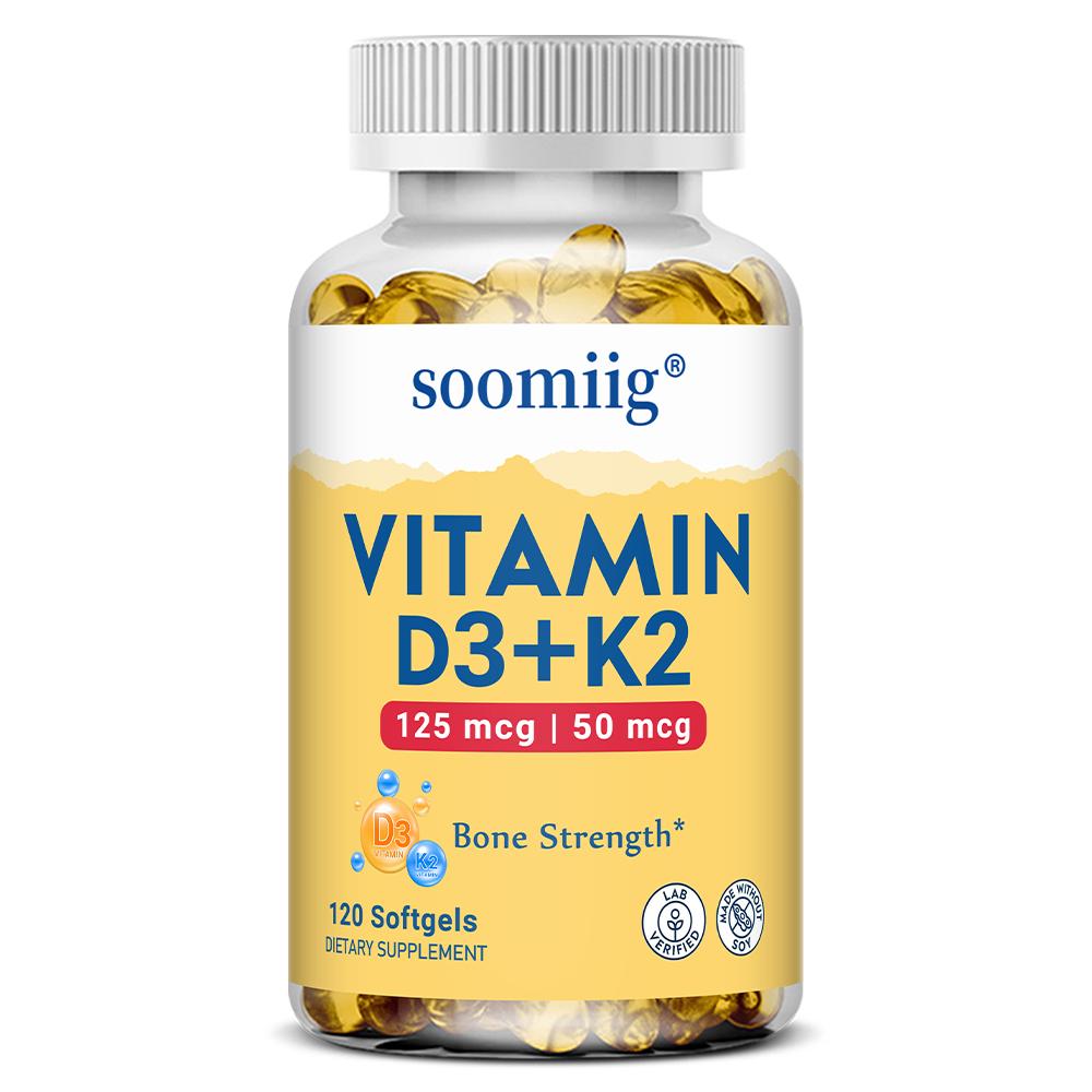 

Vitamin D3 125 Mcg+Vitamin K2 50 Mcg, Calcium 110 Mg, 120 Softgels Per Bottle