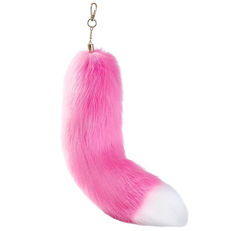 

[MARUHADO] animal fluffy tail gal Tail key ring fur cosplay fox butt charm fox tail pink