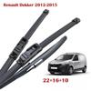 22"+16"+10" Front & Rear Wiper Blades for Renault Dokker 2012-2015, Renault Lodgy, Renault Kangoo Mk2, Renault Clio Mk4, Renault Captur Mk1