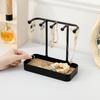 Jewelry Organizer Stand for Necklace Earring Bracelet, Makeup Table Accessories Holder with Wood Tray, Desktop Storage Rack