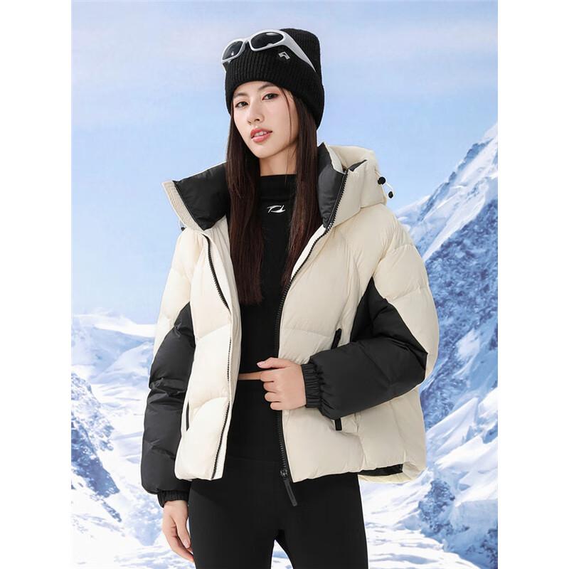 

SNOWFLYING Women s Short Hooded Puffy Down Jacket G X40146126F XL