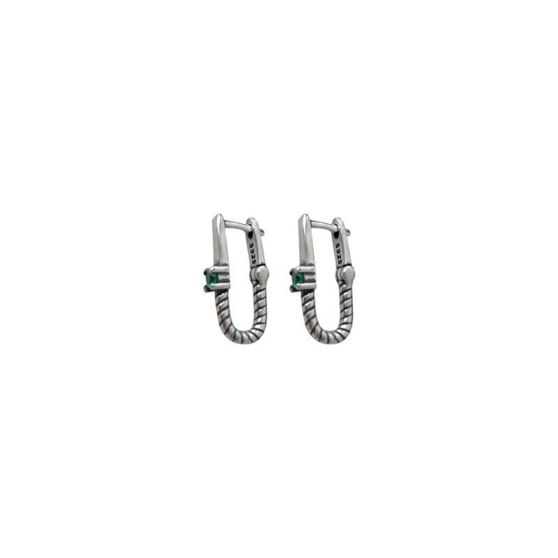 Korean Version of Green Haoshi Niche Design French High-end Earrings