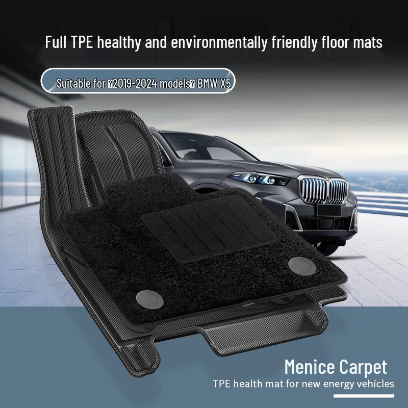 Dedicated TPE Floor, Seat Back, and Trunk Mats for BMW X5 (2019-2024).