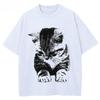 El Gato Trauriges Kätzchen Lustiges Meme Traurig Weinend Munchkin Katze Trendiges T-Shirt Für Unisex Unisex Baumwoll-T-Shirts Kurzarm-Oberteile Lässiges Oberteil