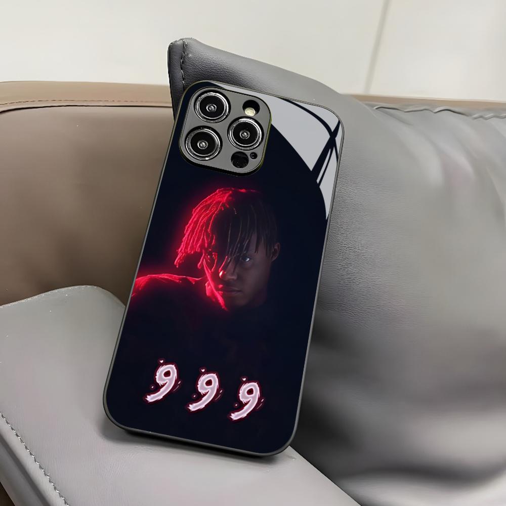 Kryt na telefon Singer J-Juice W-WRLD pro Iphone 17 Air 16 15 14 12 11 13 Pro Max Mini X Xr Xs Puls Černý skleněný kryt