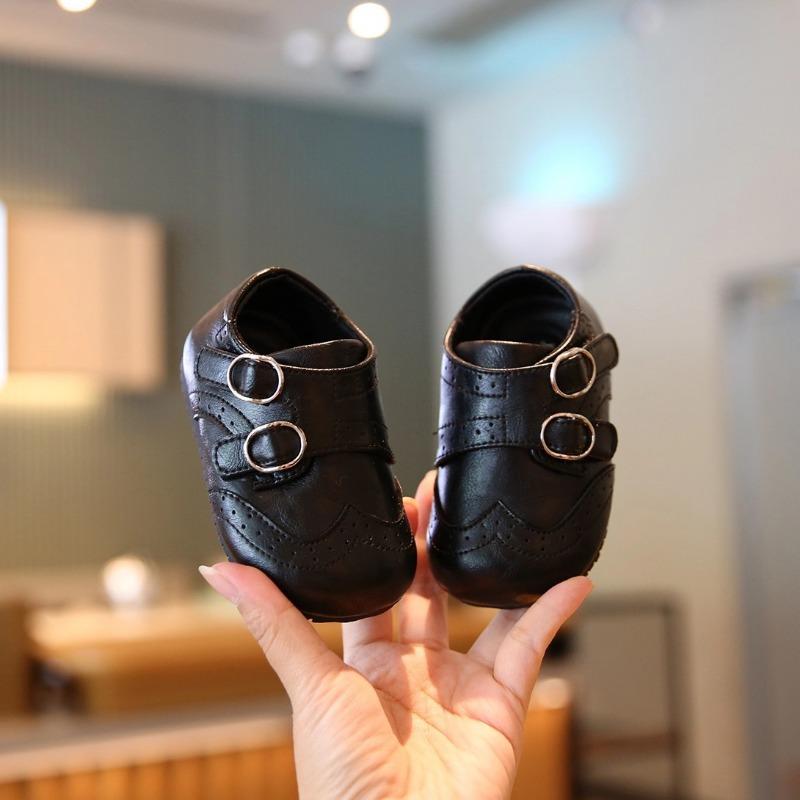

Baby Double Buckle Brogue Dress Shoes Soft Sole Non Slip Loafers 15