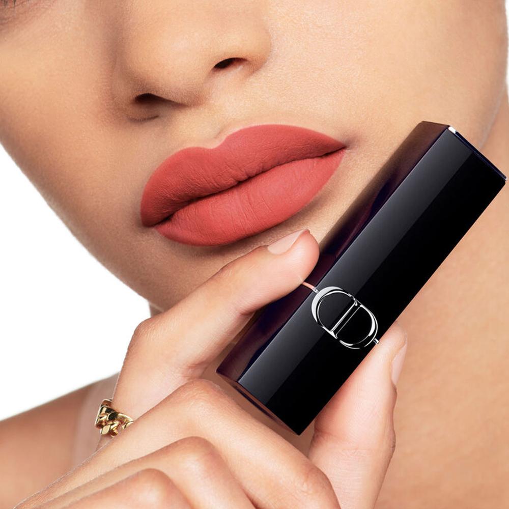 Dior Rouge Dior 217 Velvet Matte Lipstick, Warm Nude Orange Long-Wearing Lipstick 3.5g