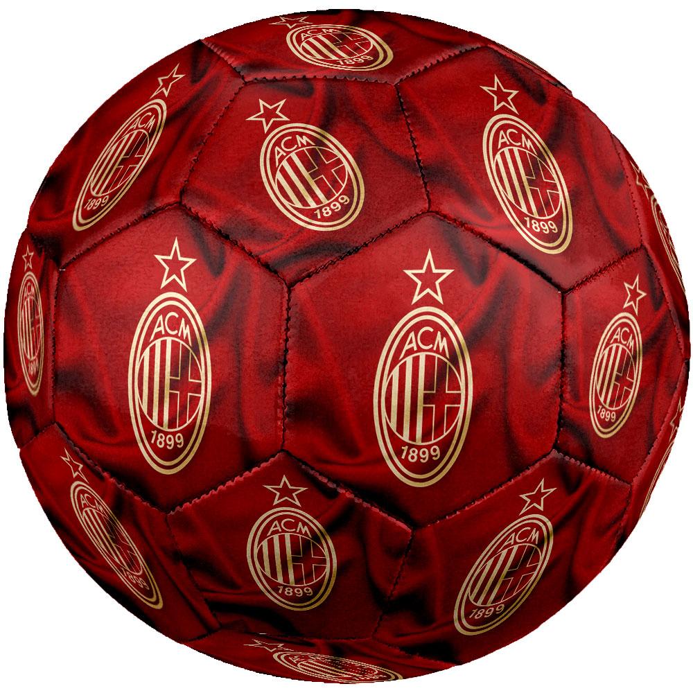 AC Milan logo Size 5 Soccer Ball, Machine-Stitched PVC, Durable & High Bounce, All Ages Fit, fan merchandise, matches & outdoor use.