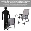 Set of Two Folding Garden Chairs - Grey