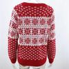 IHUASU Women's Snowflake Knit Loose Christmas Long Sleeve Pullover O-Neck Knitted Sweater