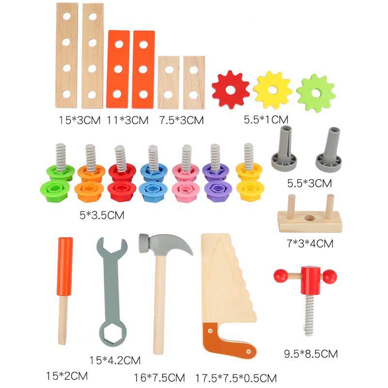 Children's Wooden Multi-functional Toolbox: Early Learning & Logic Toy