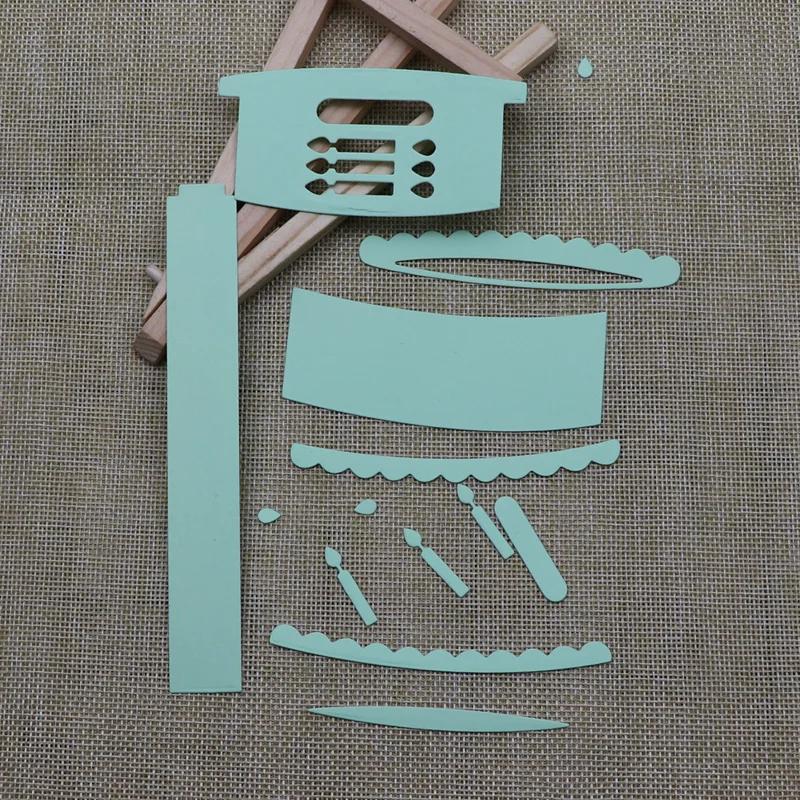 Birthday Cake Frame Metal Silvery Stencil Embossing Cutting Dies For Diy Scrapbooking Paper Album Cards Making