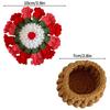 Crochet Coaster Handmade Knitted Flower Bouquet Coaster Plant Pot with Flowerpot Flower Placemat Cup Pad Teacup Stand Diy Flower