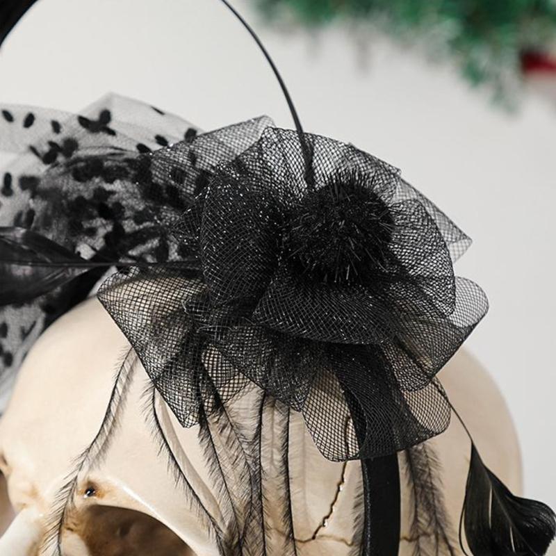 Punk Veer Garen Haarband Carnavals 1920s Dames Haarband Prom Feest Hoofddeksel