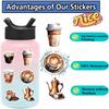 50Pcs/Set Coffee Lovers Sticker Self-adhesive Waterproof PVC DIY Phone Cover Cup Luggage Skateboard Laptop Scrapbook Graffiti Decal Kit