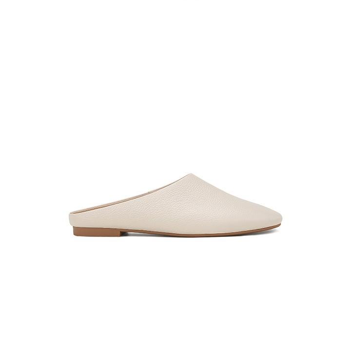 Spot second hair! Fashion versatile new soft square head flats Muller row head slippers women's half slippers