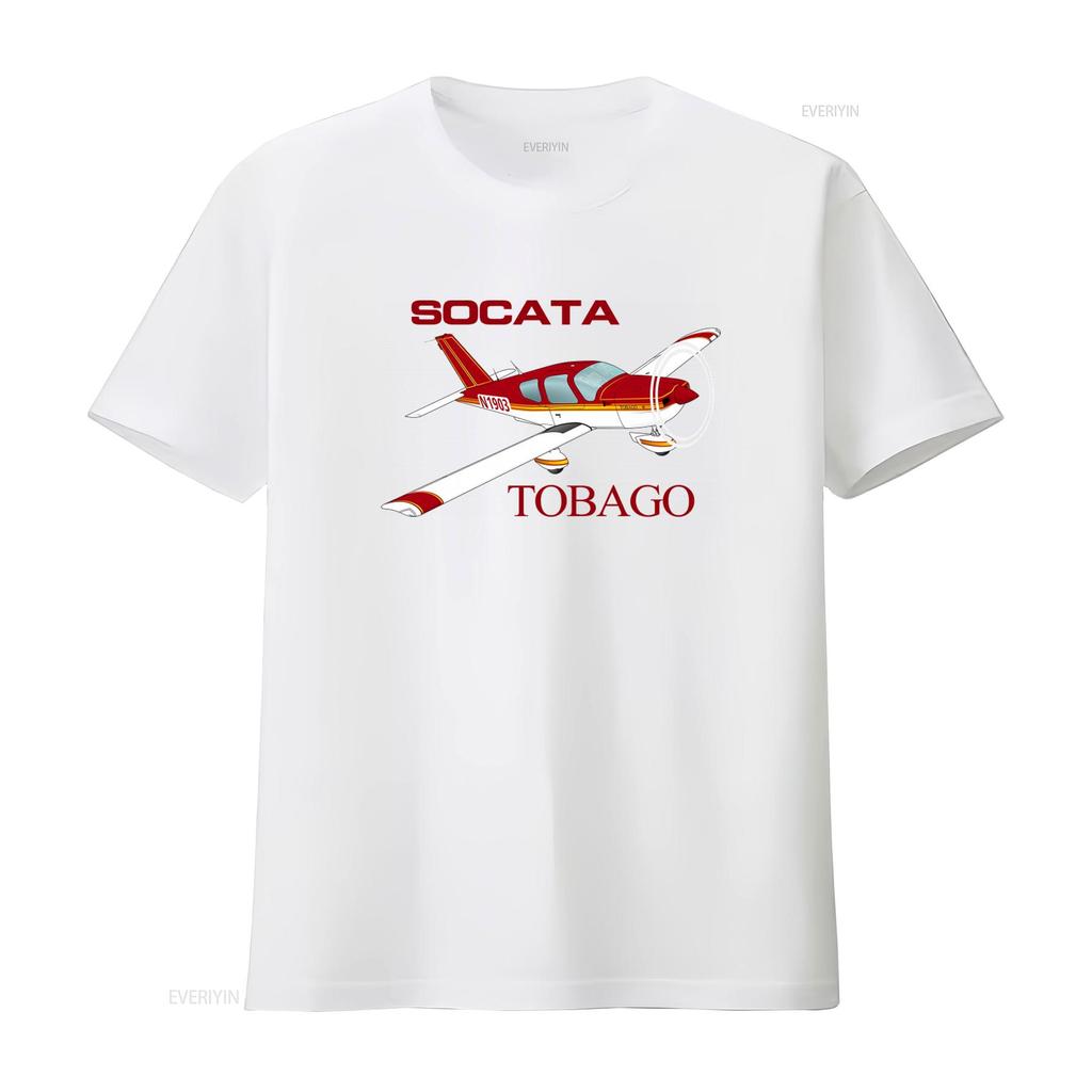 Socata Tobago Tb 10 Airplane Print T Shirt for Casual Fashion vintage Washed Comfortable Top For Everyday Wear graphic fashion