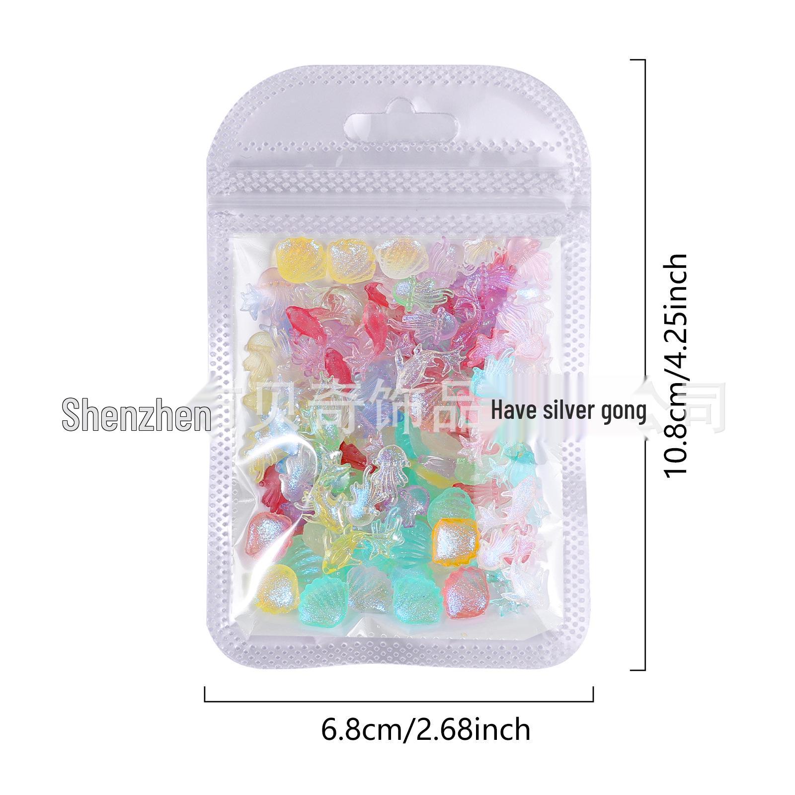Ocean Luminous Iridescent Nail Art: Mermaid Dolphin Shell & Starfish Decorations Color Mixing