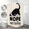 1pc Cute Funny Cat Print Waterproof Shower Bathe Partition Privacy Hanging Curtain with 12 Hook Multiple Sizes Easy Installati