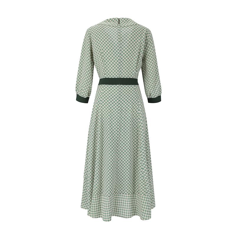 VISITINNEWYORK Line Collar Wrap Print Dress (Vz4Op23)