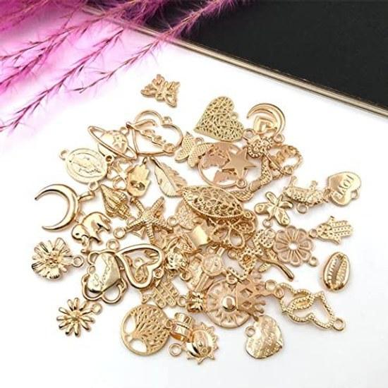 HappyHome Charm Parts Pendant Top Accessory 100 Pieces KC Gold DIY Handmade Accessories