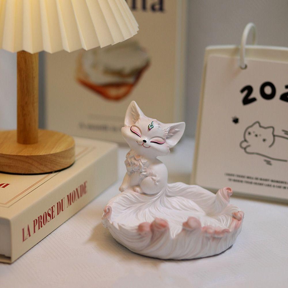 Cute Jewelry Key Storage Rack Resin Key Tray Desktop Ornament Animal Figurine  Tea Table