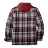 Men's Quilted Lined Button Down Plaid  Shirt Add Velvet To Keep Warm  Jacket With Hood