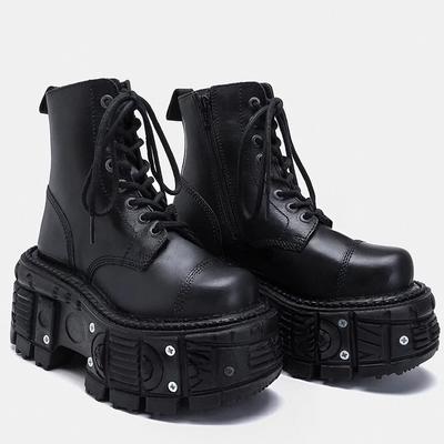 Skórzane Podwyższające 10 cm Gruba Podeszwa Męskie Wysokie Brytyjski Styl Nowe Modne Męskie Buty Zbir Handsome