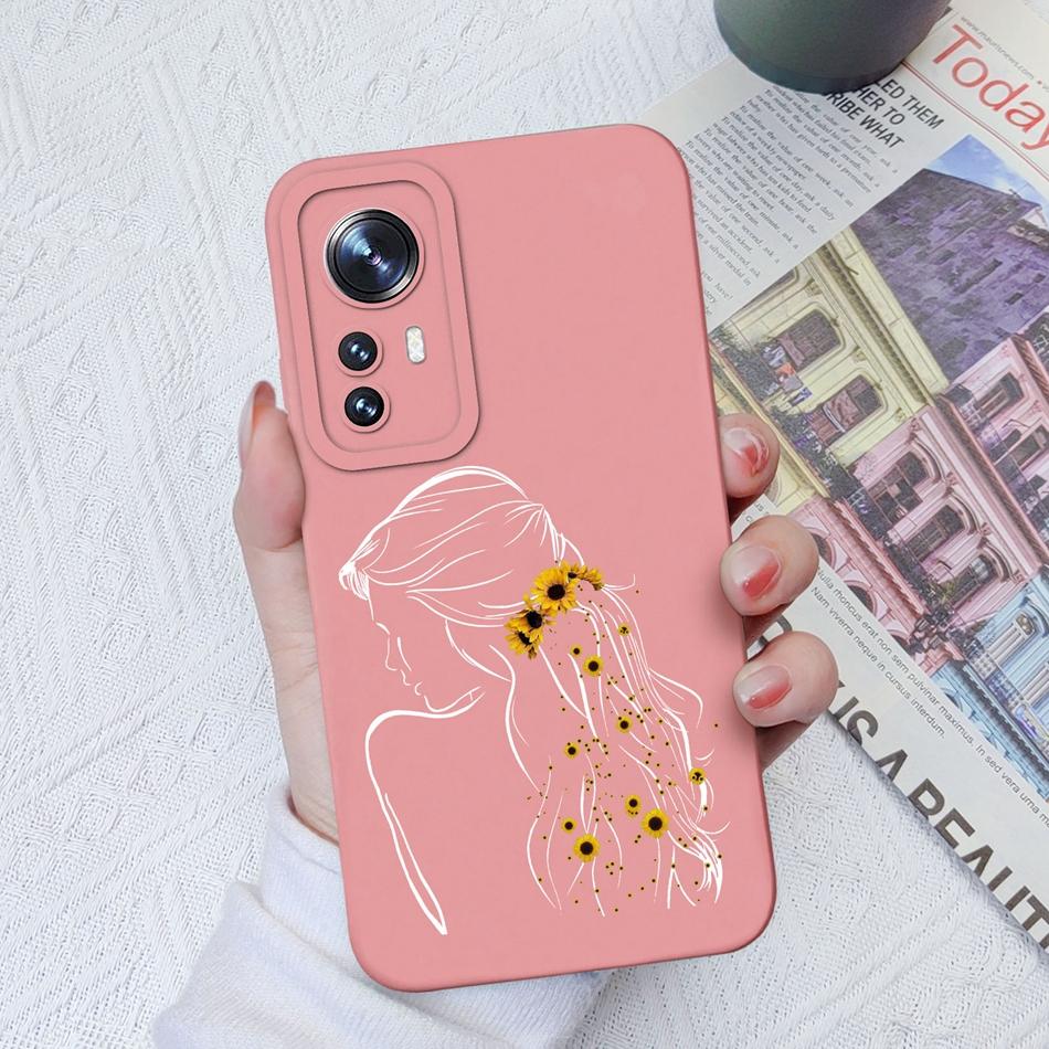 Phone Case For Xiaomi 12 Pro Lite Ultra Candy Color Patterned Liquid Silicone Full Coverage Anti Slip Shell For Xiaomi12 Coque