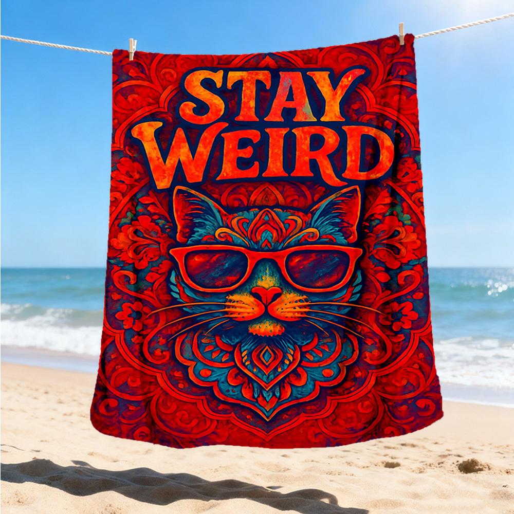 Stay Weird Cat Outdoor Blanket, Soft And Comfortable Blanket, Casual Warm Outdoor Blanket, Camping Travel Blanket, Good Birthday Gift 1170 80x120cm(31x47inch)