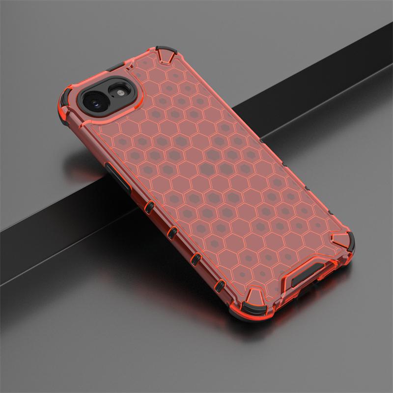 Transparent Phone Case For iPhone 16e Anti-knock Honeycomb Armor Back Case For iPhone 16e Cover For iPhone 16e Case 6.1 inch