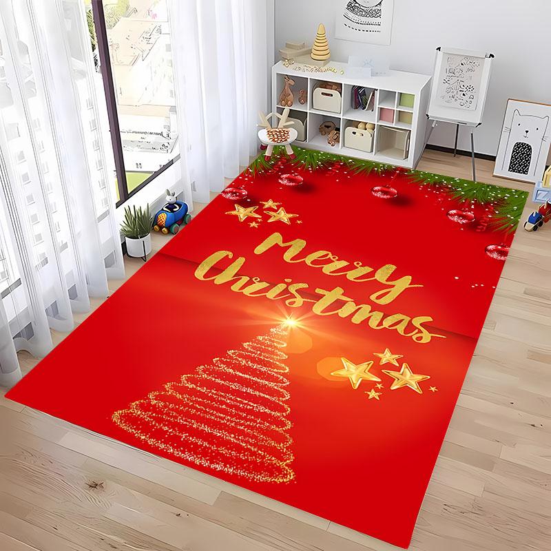 3D HD Printing Christmas Large Area Carpet for Living Room Cartoon Children's Bedroom Sofa Doormat Floor Rug Anti-slip Decor Mat