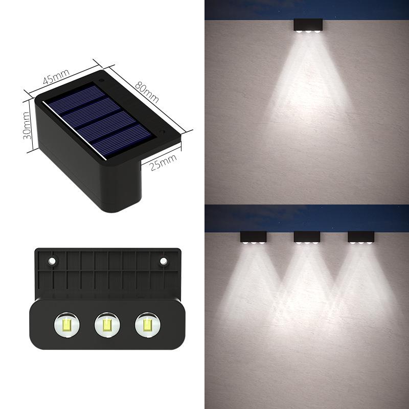 10/8/6/4LED Solar Wall Lamp Outdoor Waterproof Up and Down Luminous Lighting for Garden Fence Decoration Sunlight Light