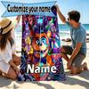 Personalisierter Strandtuch mit individuellem Namen für Five Nights at Freddy's, für Reise Camping Strandparty Heimdekoration, Geburtstagsgeschenk für Familie & Freunde
