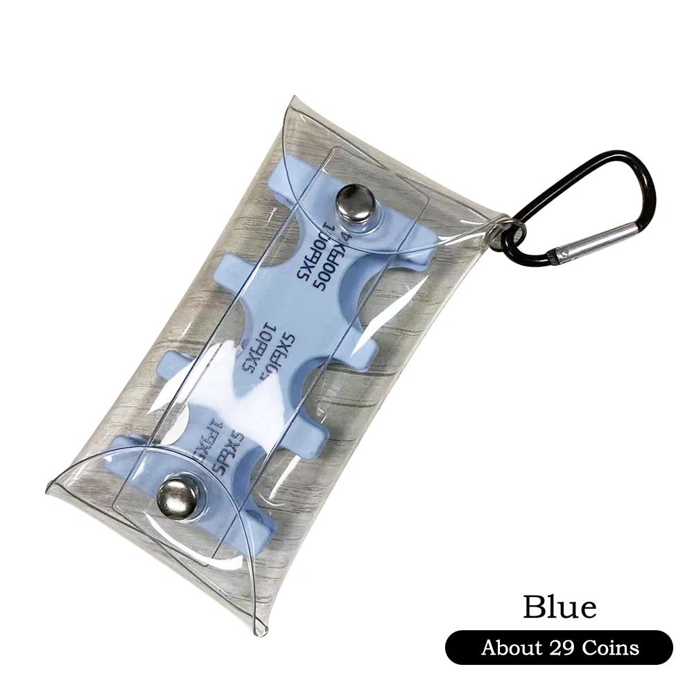1Pc Mini Portable Coin Organizer, Portable Plastic Coin Holder, Multi-Slot Japanese & Korean Currency Storage, Money Management
