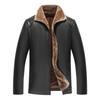 Große Größe Männer Stehkragen Fuax Pelzmantel Winter Lederjacke Winter warme Oberbekleidung