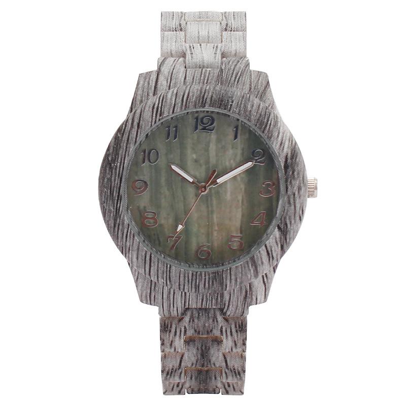 Trend Fashion Watch Wood Grain Men's Watch Simple Casual Digital Wood Grain Quartz Watch