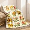 2026 New Arrivals Pastoral Floral Patchwork Flannel Blanket Soft Light BeigeFriendly Full of Fresh Natural Ambiance Suitable for S