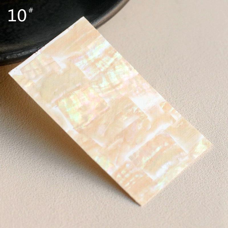 4x7cm Japanese Style Mother-of-Pearl Abalone Shell Nail Stickers with Adhesive, Colorful Patterns, Bendable Ornaments.