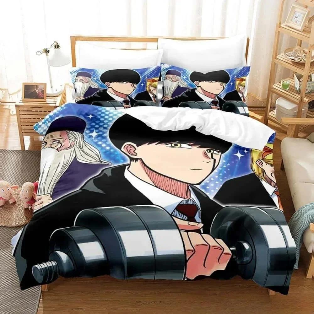 3D tisk Anime Mashle Kouzla a svaly Povlečení Jednolůžko Twin Plné Královské Velikost Postele Dospělý Dítě Ložnice Povlak na přikrývku Sady