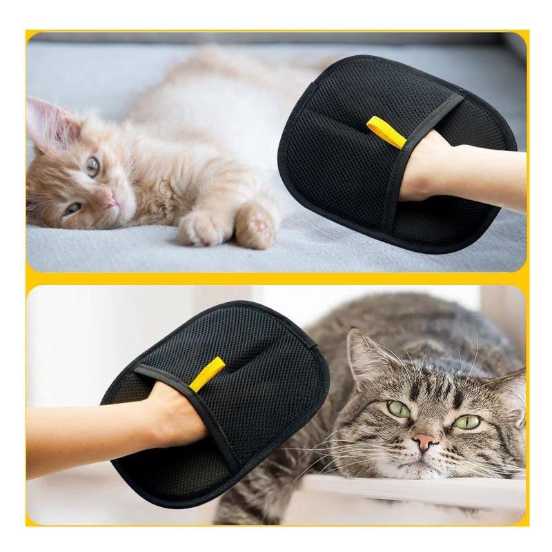 Pet Hair Remover Brush Kitten Hair Remover Gloves Deshedding Brush Glove for Dog Cat Double-Sided Fur Hair Cleaning for Carpet