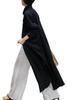 Long Cardigan Tunic Dress with Solid and Perfect for Overcoats [1/2style] Women's Pockets, Color, Slits, (JP, Alphabet, M, Black)