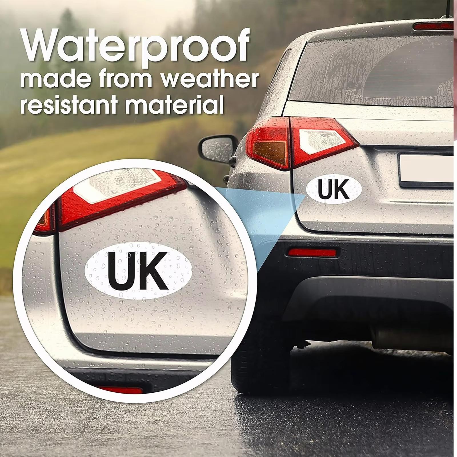 

UK Oval Car Sticker Reflective British Car Decal one size чорний