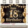 18th Birthday Party Backdrop Gold Black Polyester Banner 229.87 X 179.83 Cm Photo Booth Decoration