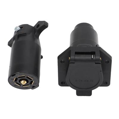 7 Pin Round Trailer Connector Male Female Wiring Adapter Plug 7 Way Plug Splice Connector Kit for RV Semitrailers