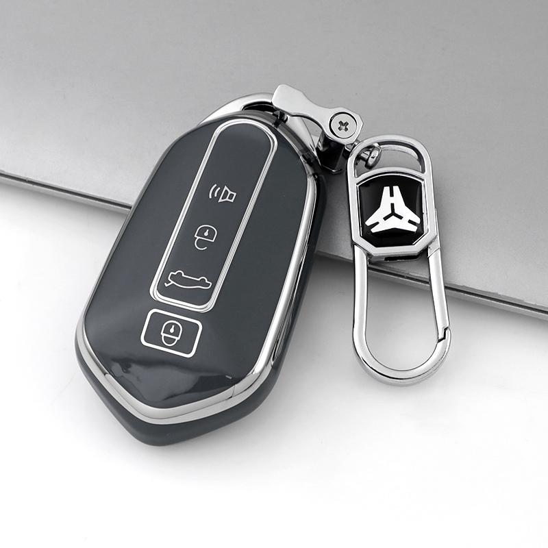 Premium Soft TPU Car Key Case Cover Shell for Ruilan Geely LIVAN 7 8 9 X3 PRO Key Rings Keychain Bag Accessories